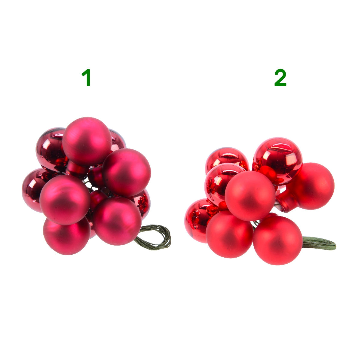 Grappolo di palline decorative rosse Kaemingk