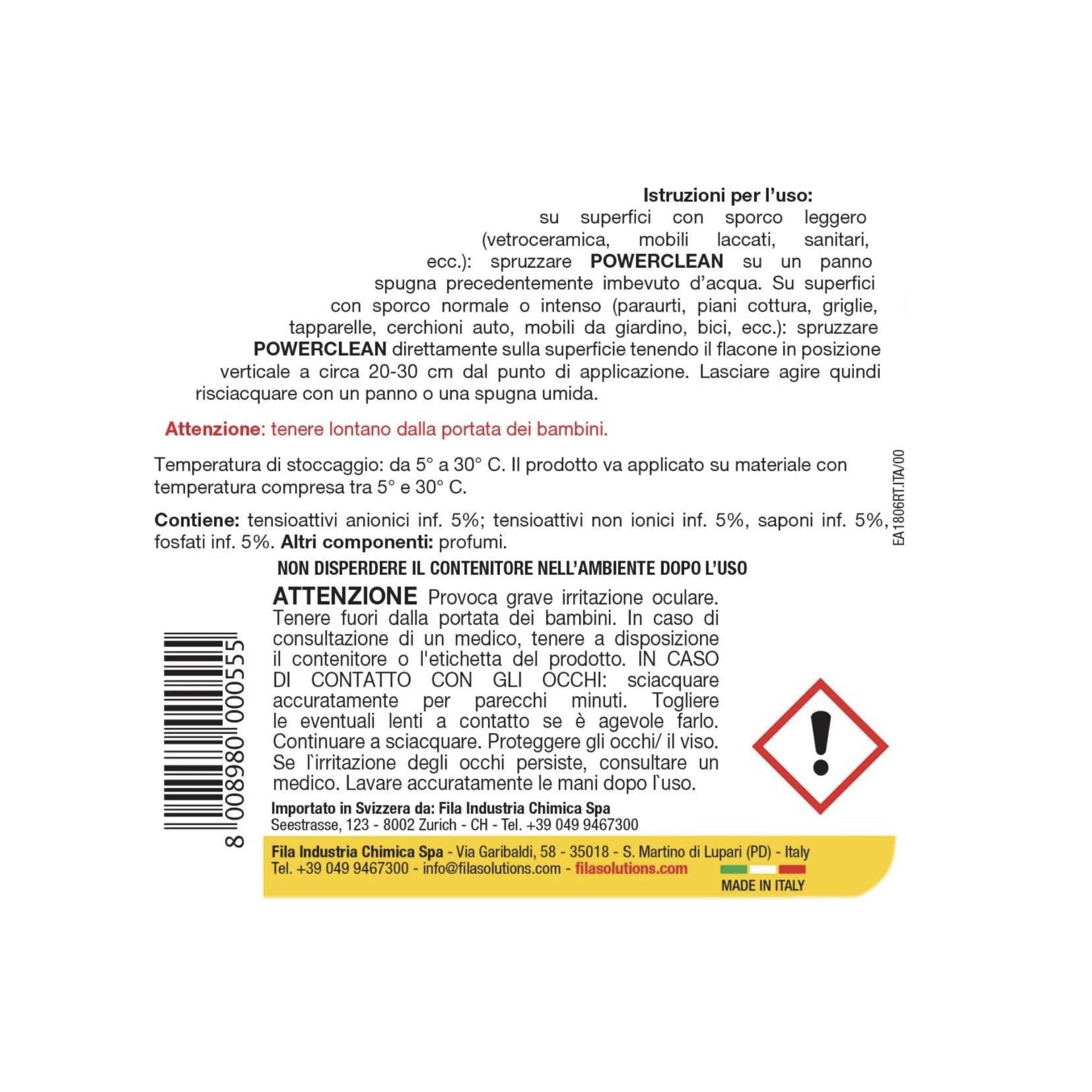 Fila Power Degreaser sgrassatore multisuperficie 750ml