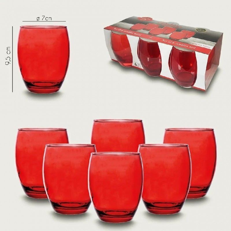 Set di 6 Bicchieri Rossi da 40CL
