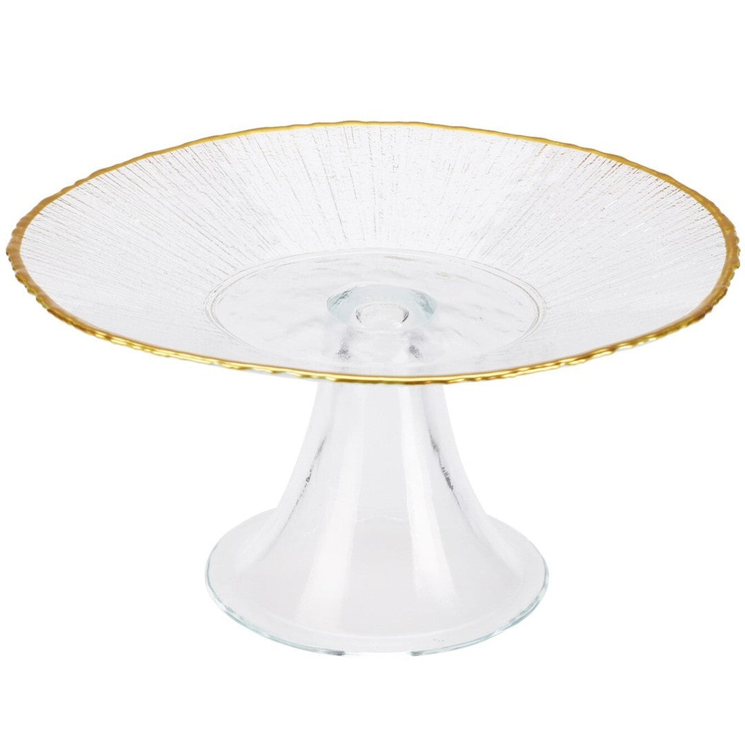 Alzata in vetro filo oro