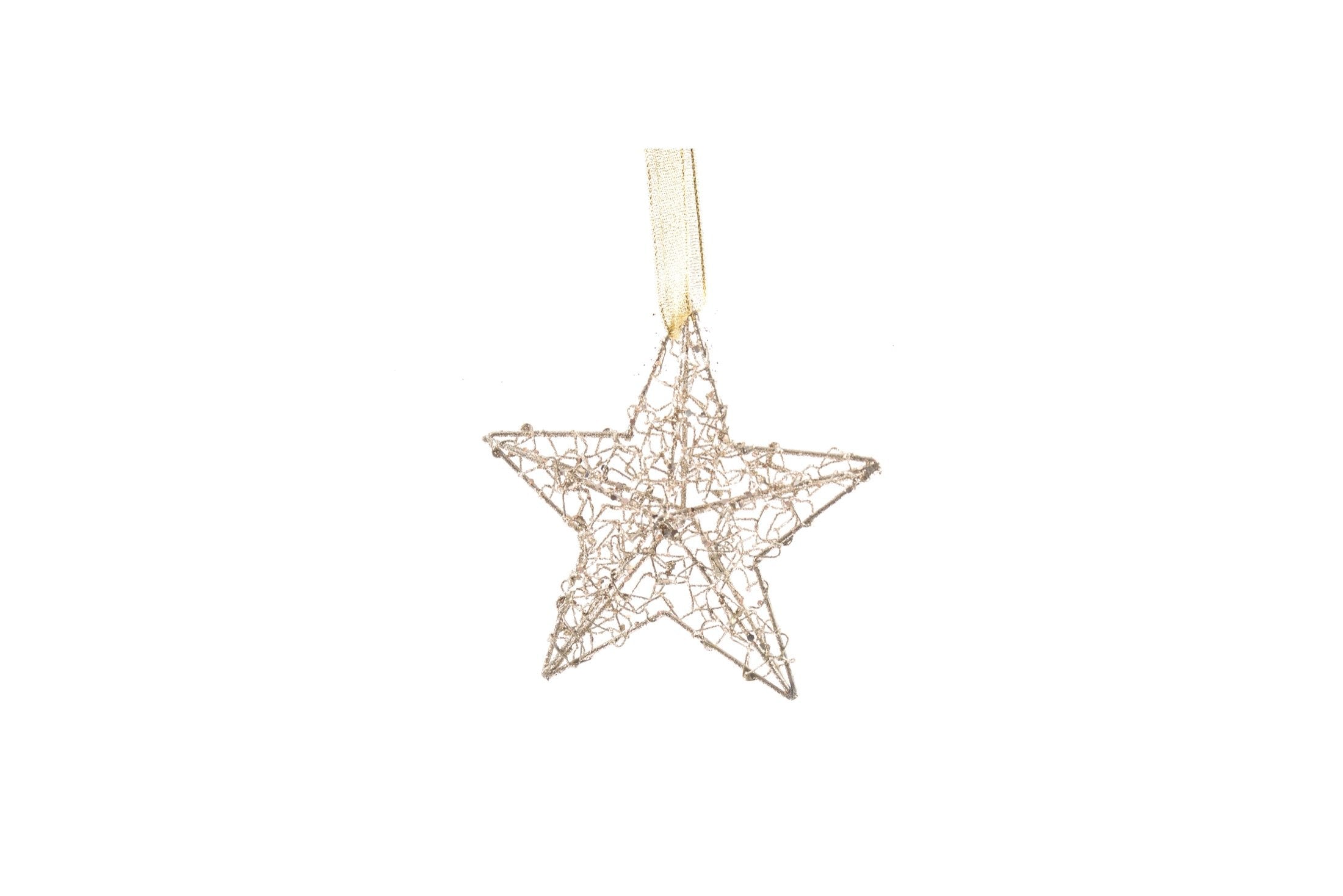 Stella natalizia glitter oro da appendere