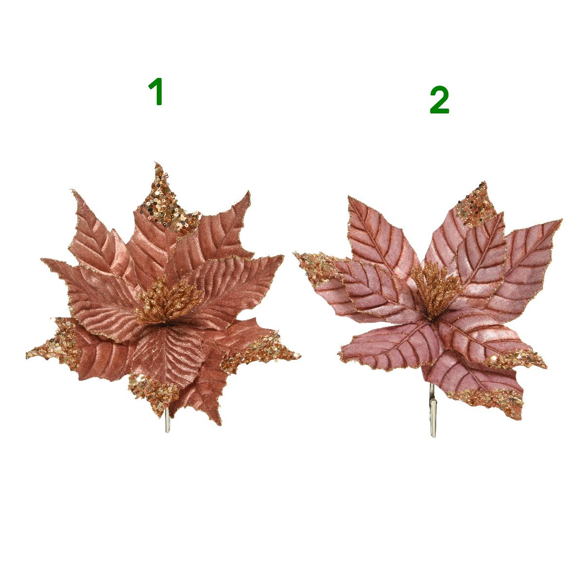 Fiore su clip marrone Kaemingk