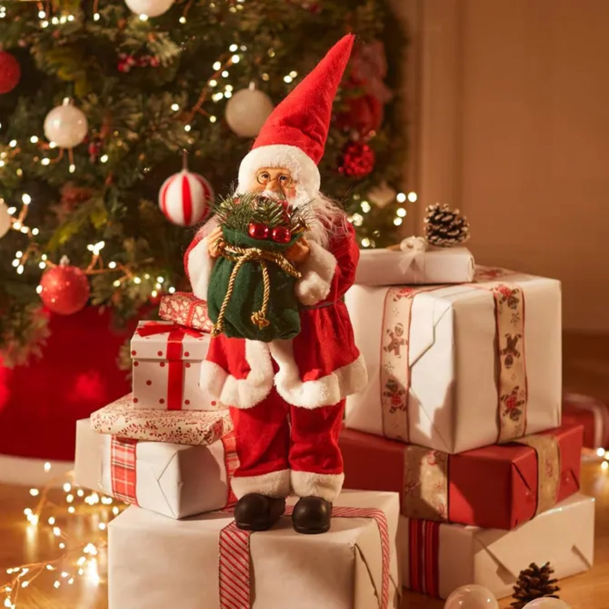 Babbo Natale decorativo 50 cm in Tessuto