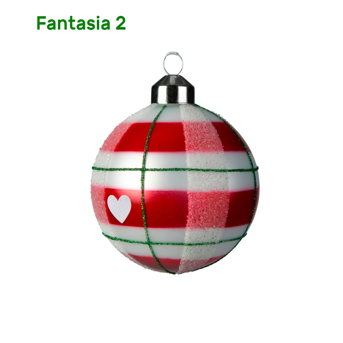 Palline di natale con decorazioni rosse/bianche Kaemingk 3