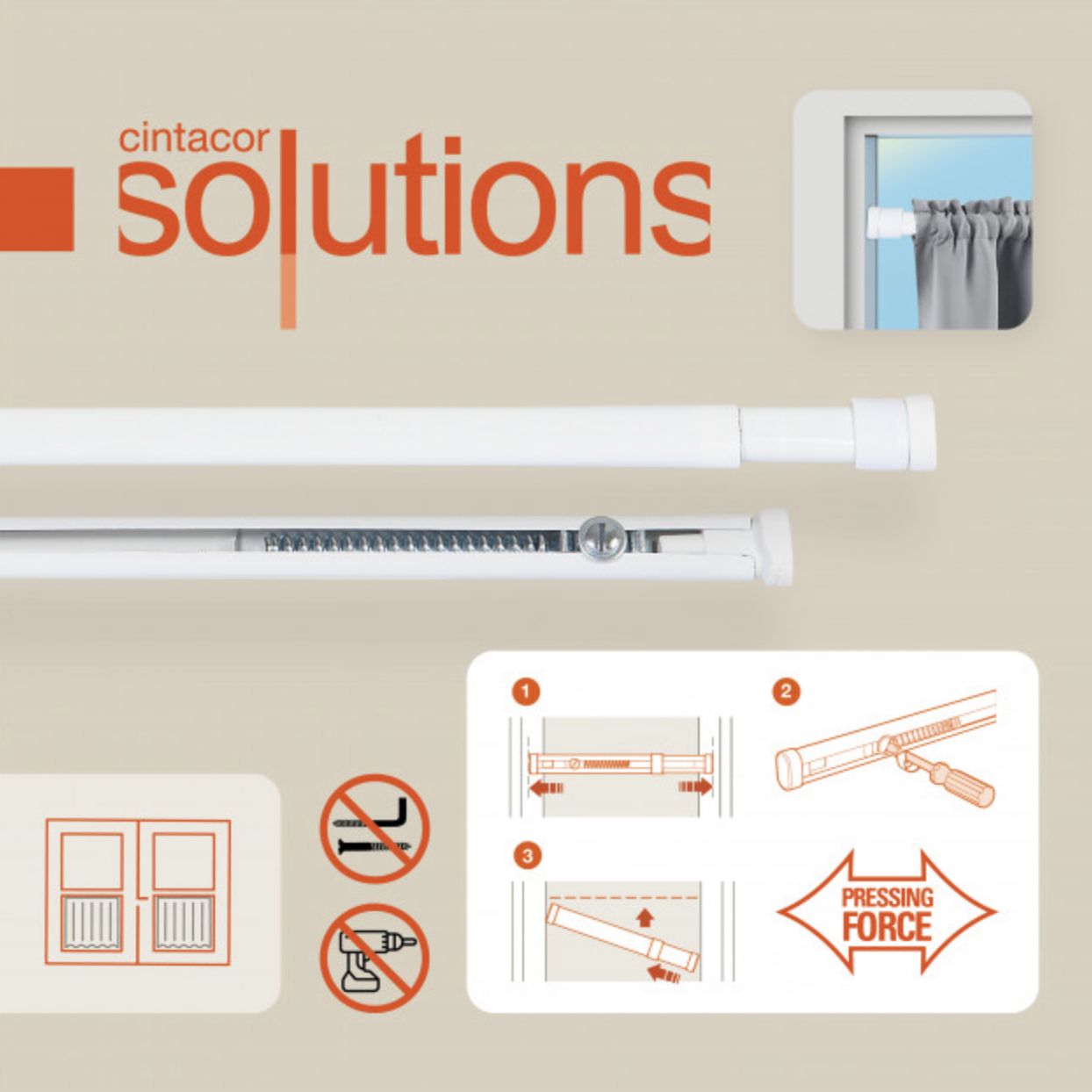 Astina ovale bianca per tende