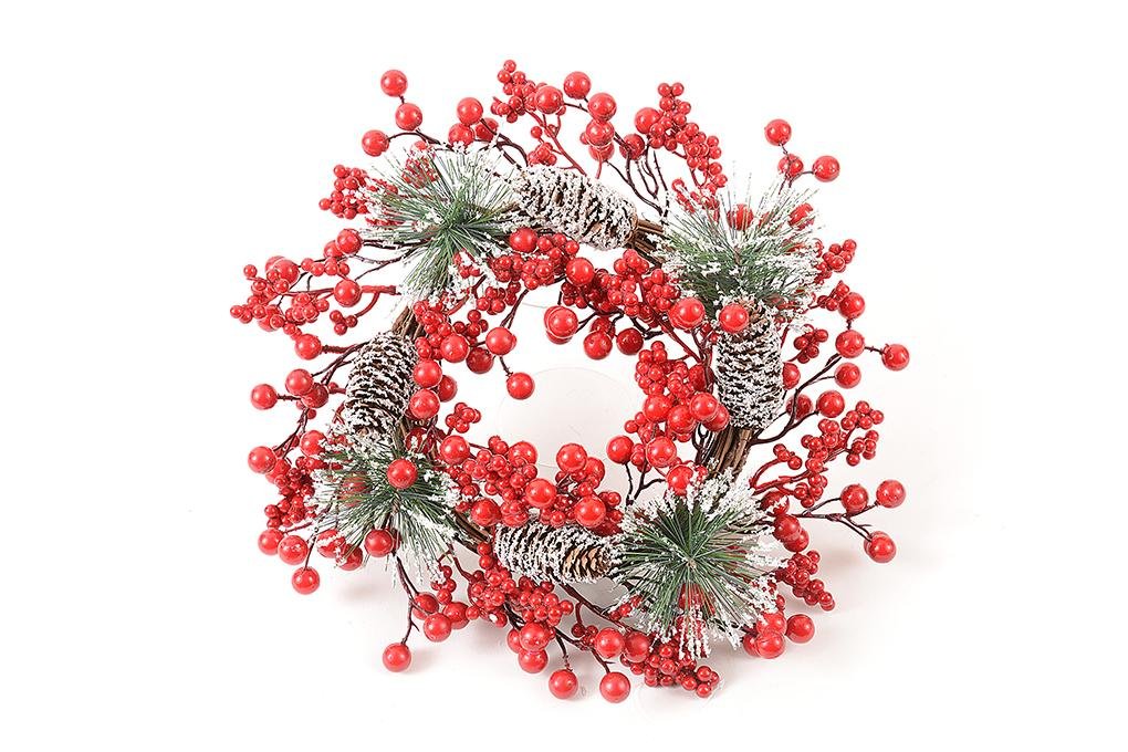Corona dietroporta natalizia bacche rosse