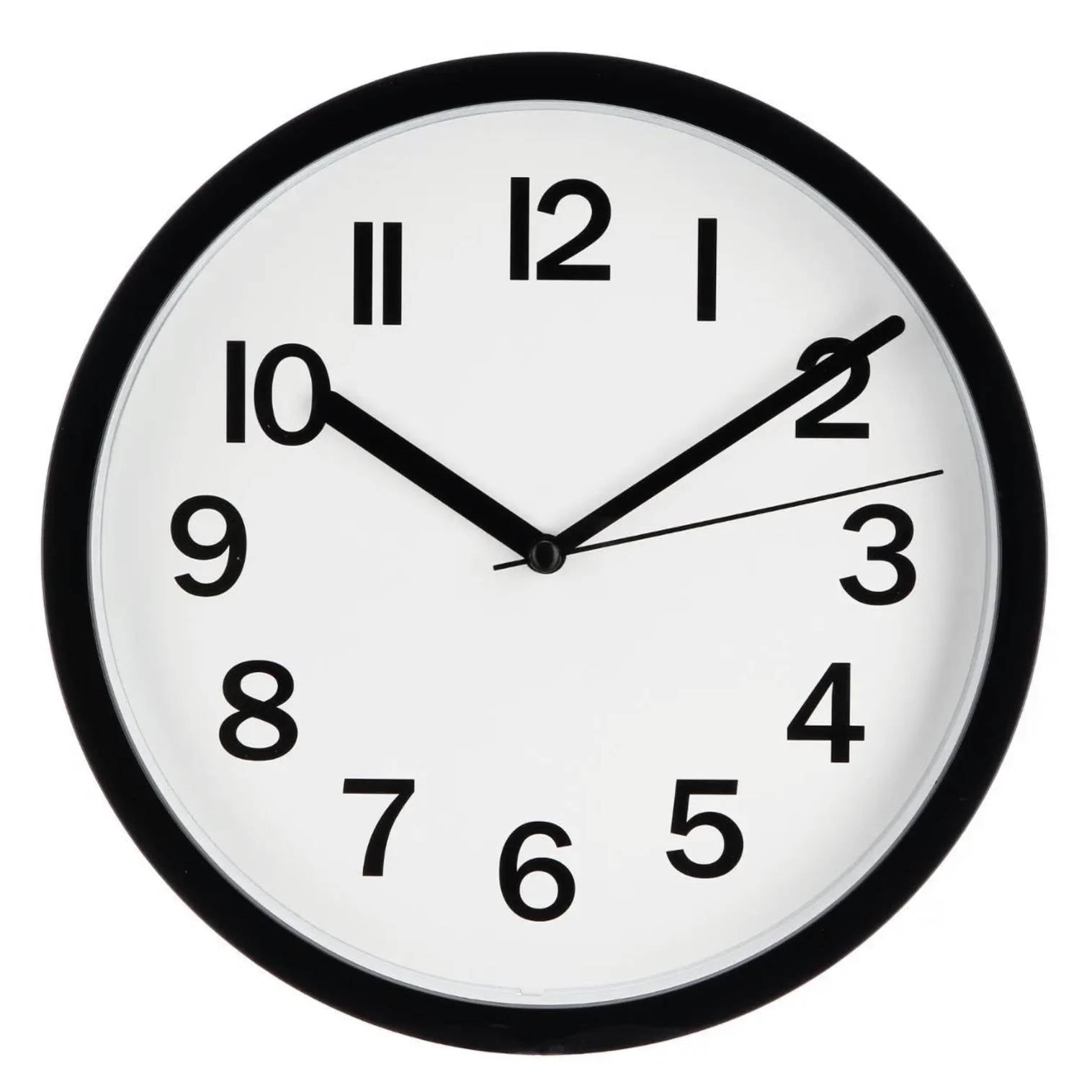 Orologio da Parete Moderno Nero ‚Äì √ò 22,3 cm