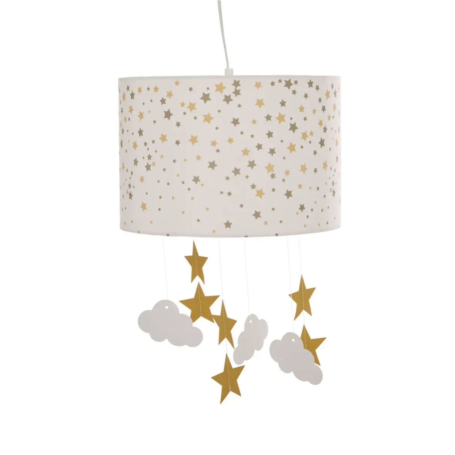 Luminario sospeso stelle bianco e oro