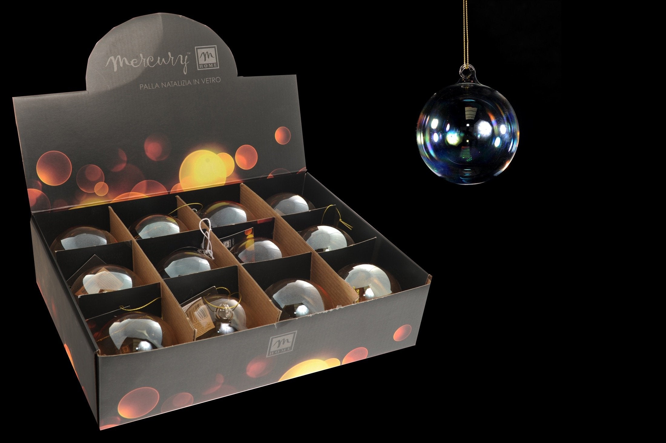 Palla natalizia in vetro iridescente