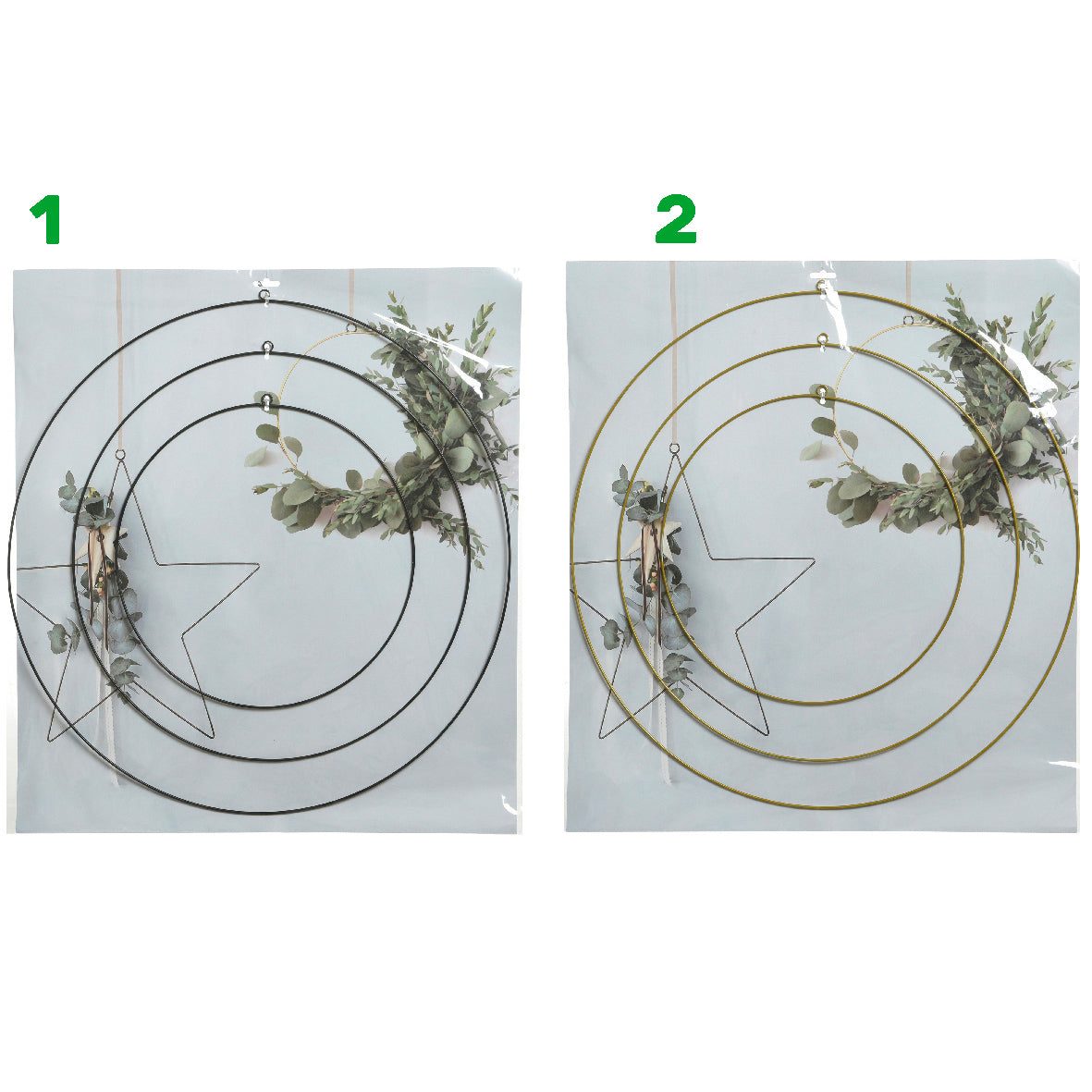 Set 3 ghirlande in ferro 50 cm