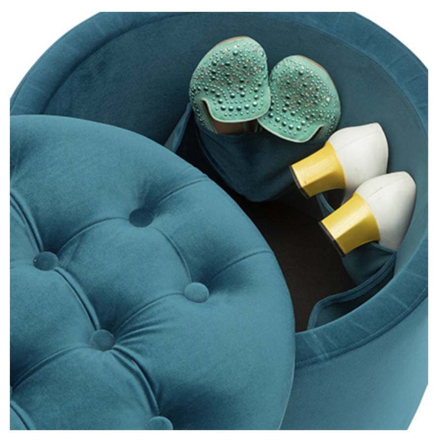 Pouf cilindrico con portascarpe