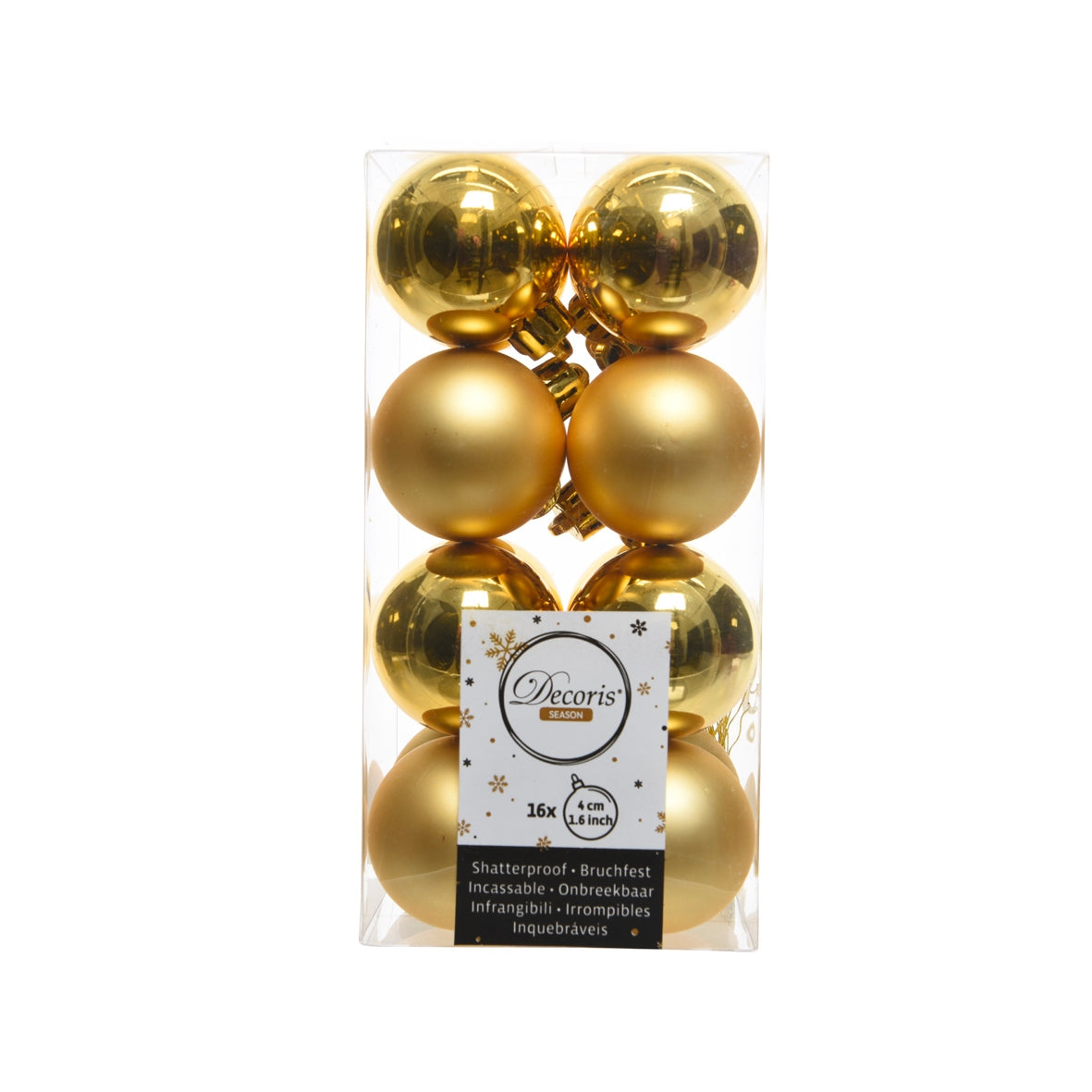 Confezione 16 palline color oro Kaemingk