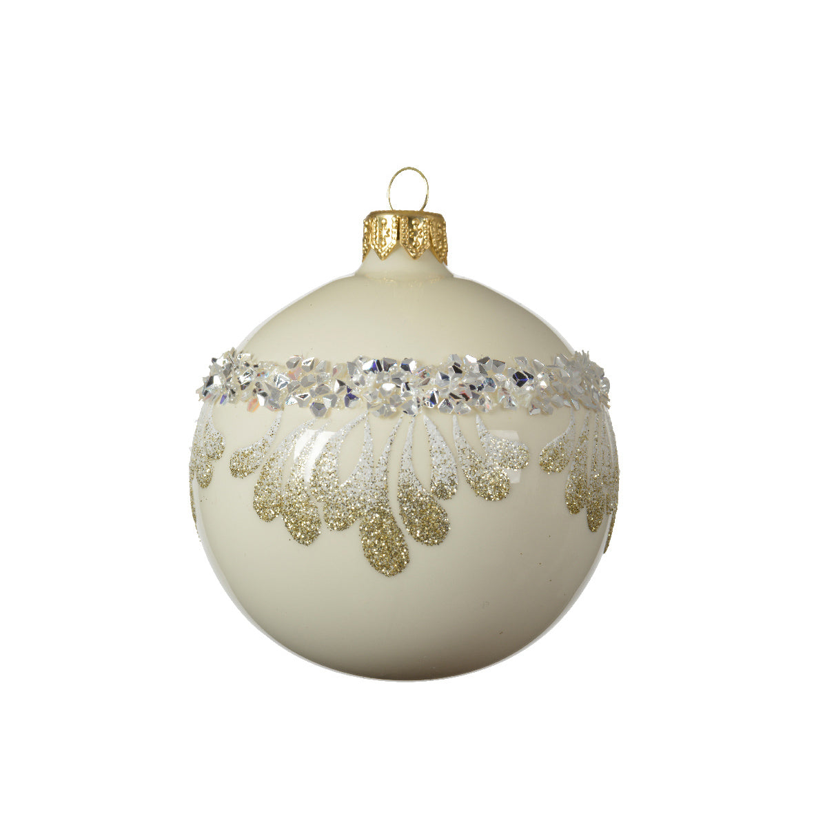 Palla di natale glitter e diamanti 8cm