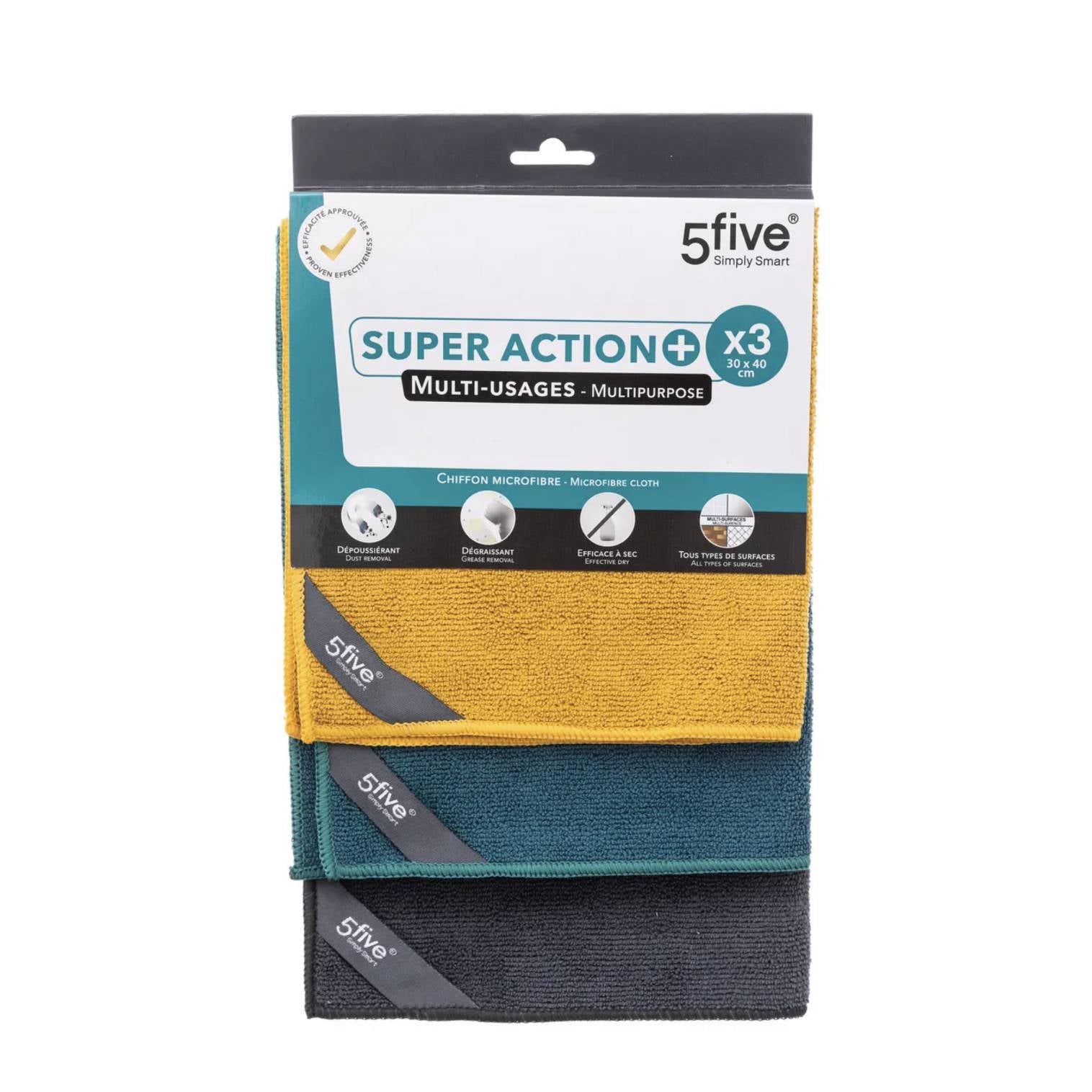 Set 3 Panni in Microfibra Multicolore ‚Äì 30 x 40 cm