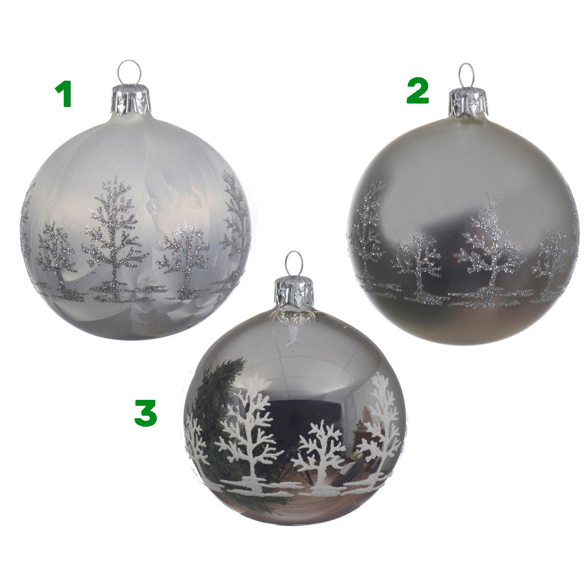 Pallina argento decorata 8 cm