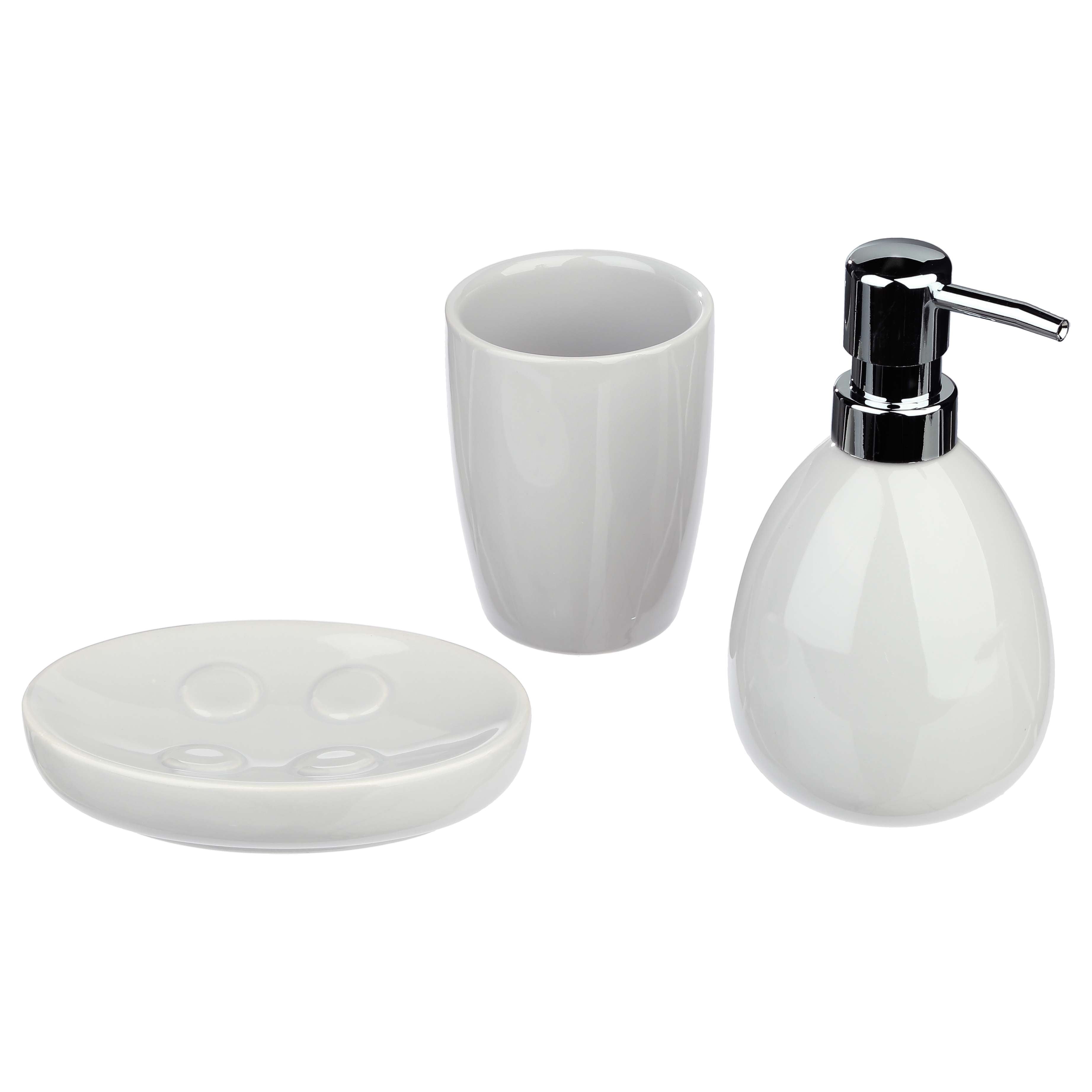 Set 3 pezzi accessori bagno