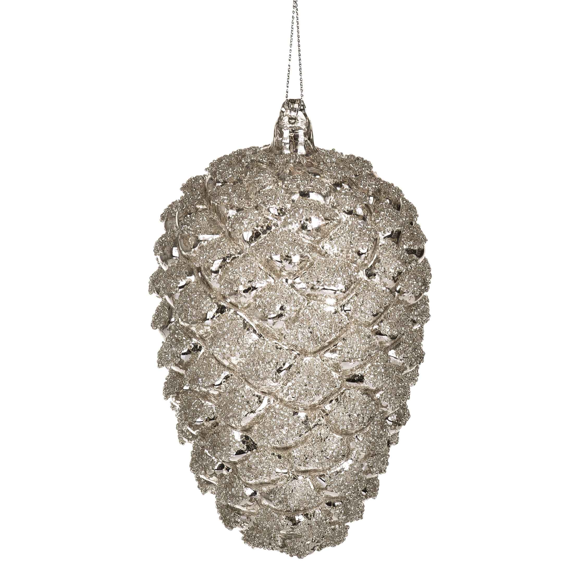 Pigna con glitter champagne 14 cm