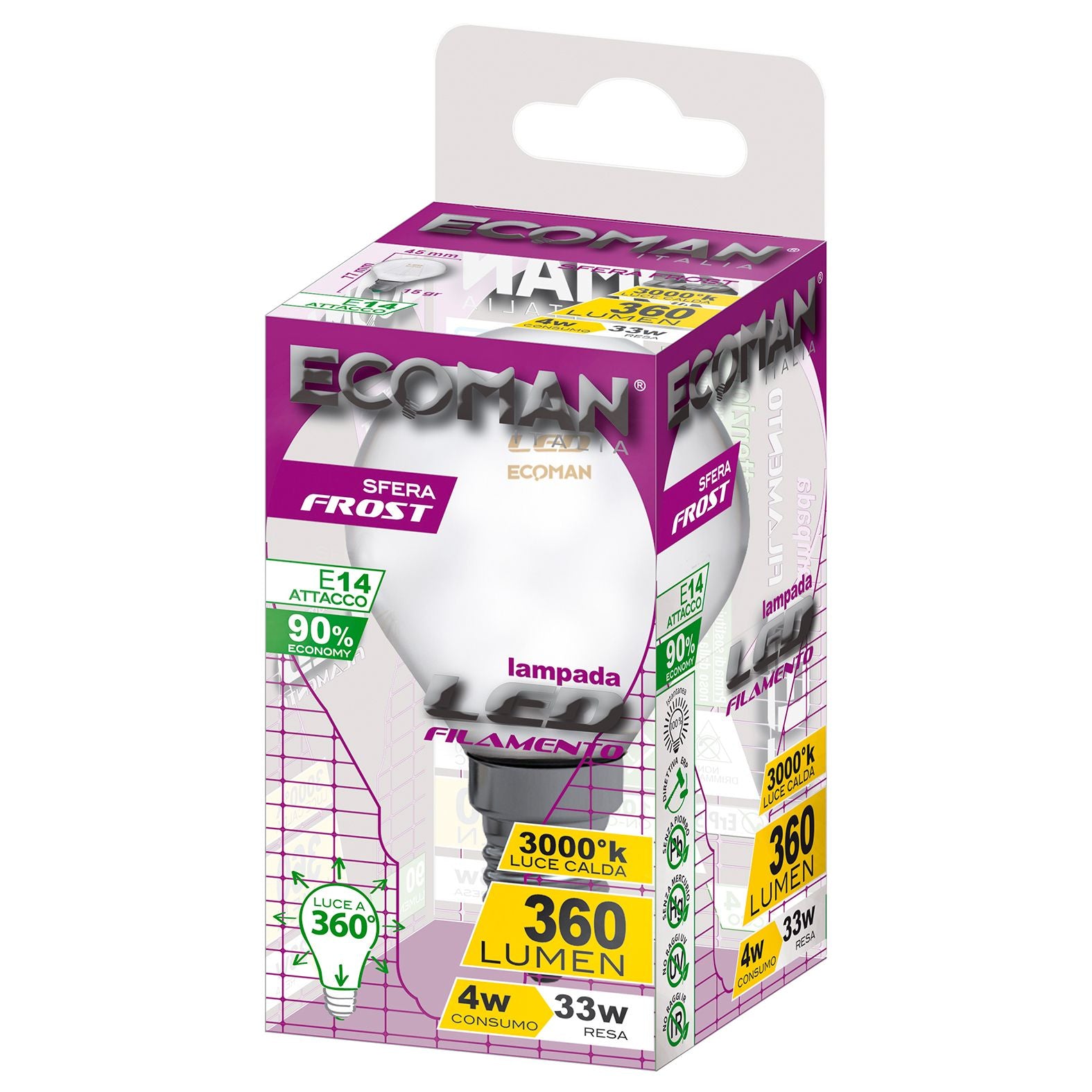 Lampadina LED Filo Frost 4W 3