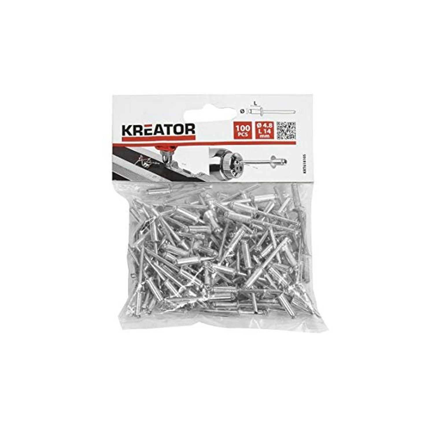 Confezione 100 pezzi rivetti 4,8x14 mm