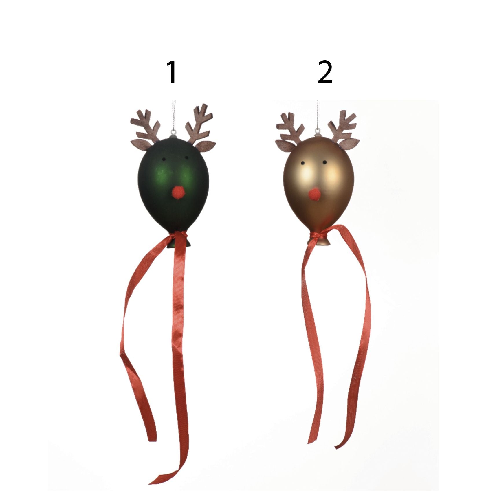 Pendaglio in vetro naso renna 11,5 cm