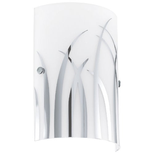 APPLIQUE 60 WATT E14 CROMO VETRO BIANCO DECORATO - EGLO 92742
