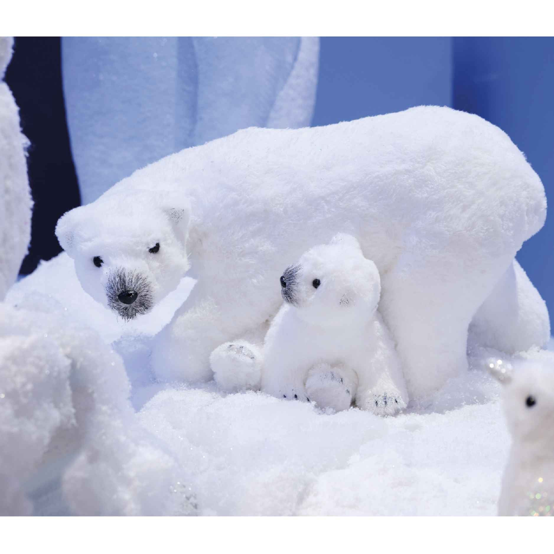 Orso natalizio glitterato con cucciolo