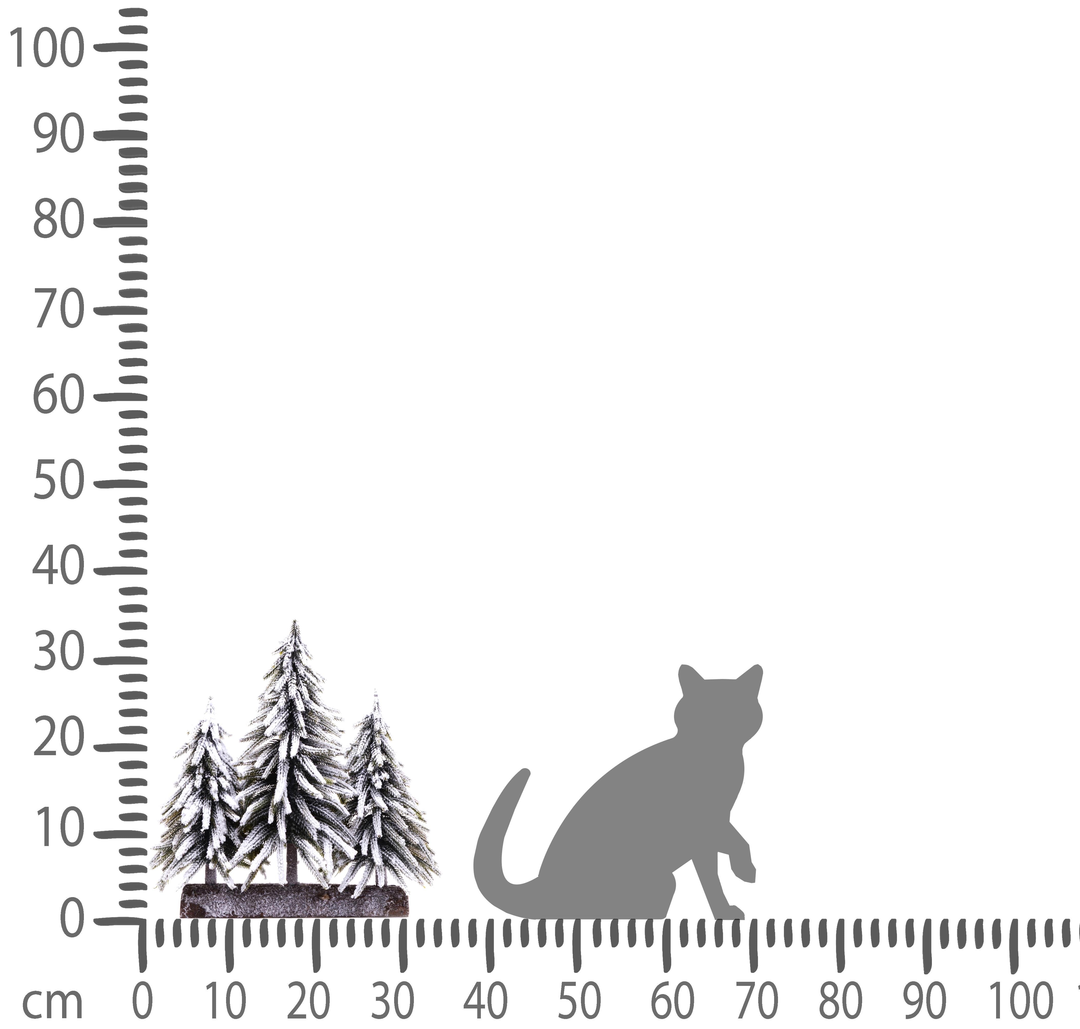 Abete x 3 con base legno e neve 3