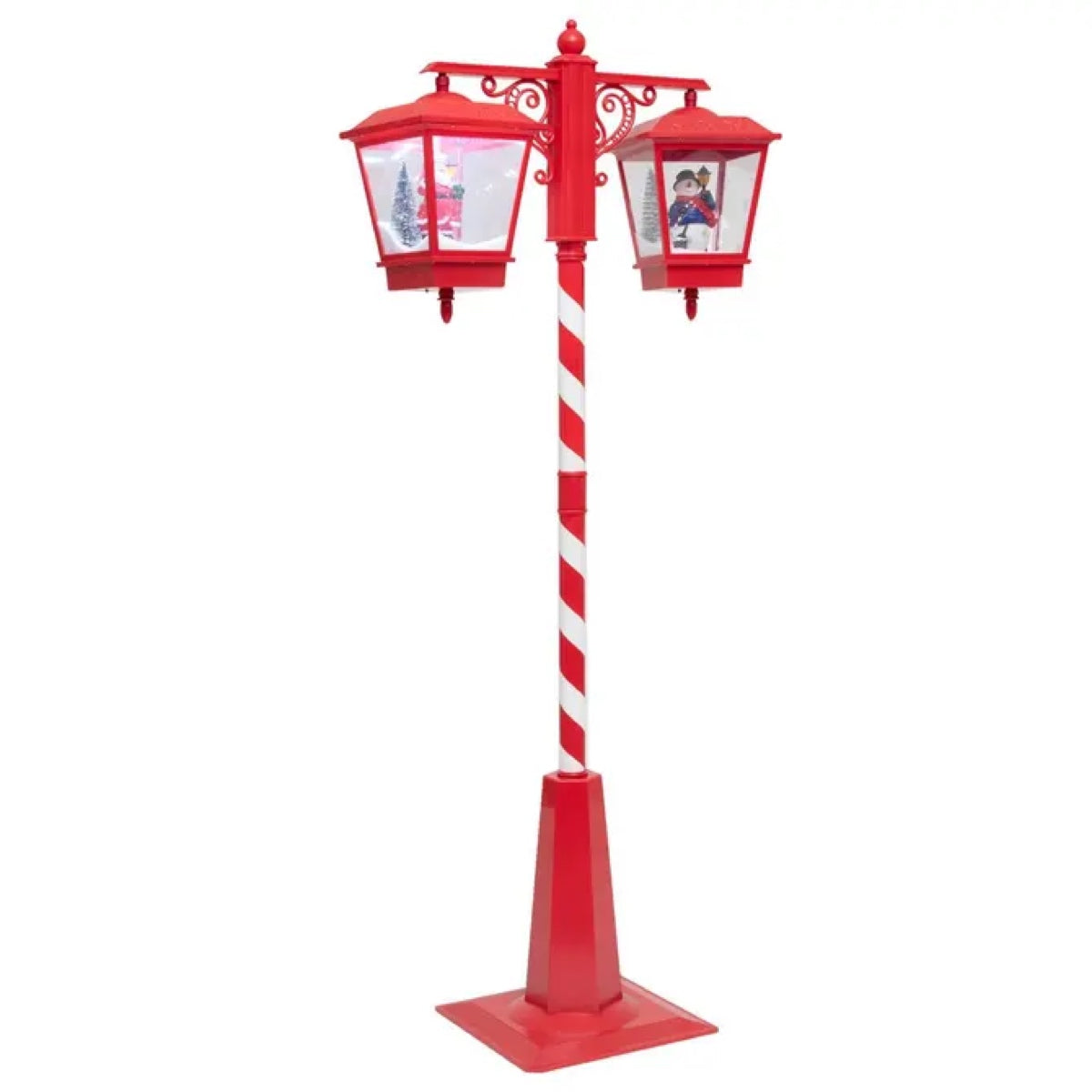 Decorazione Natalizia Luminosa e Musicale Rossa e Bianca 188 cm