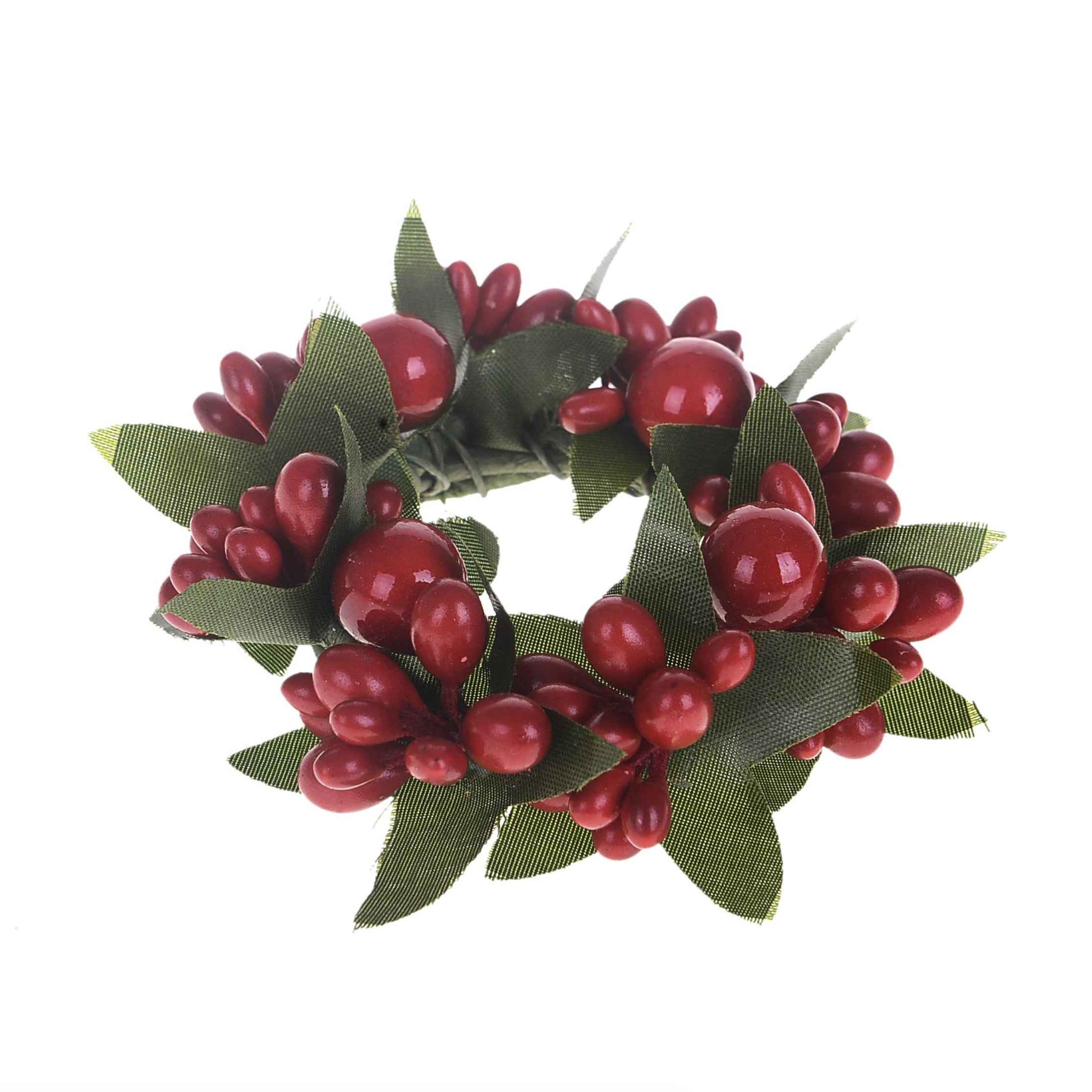 Candela natalizia con bacche 7 cm