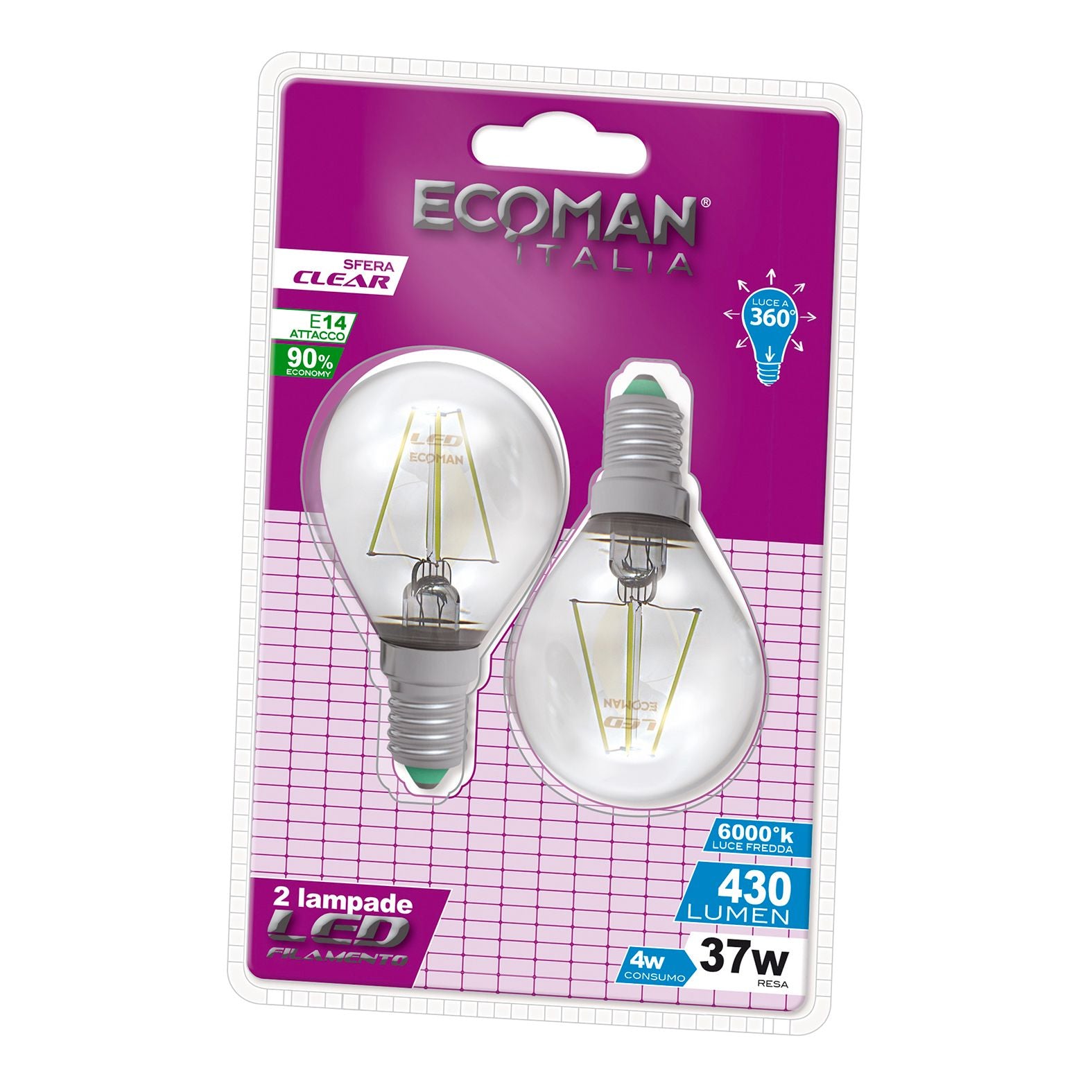 Lampadina LED Filo Clear 4W 3