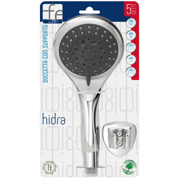 Soffione Doccia 5 Funzioni con Supporto