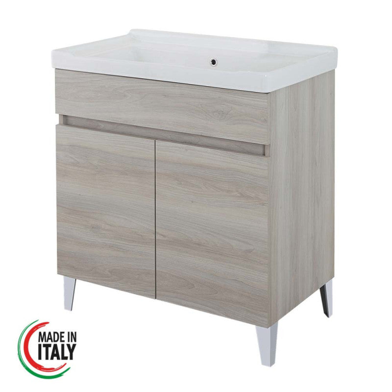 Lavatoio a Terra 80 cm Rovere Grigio 3
