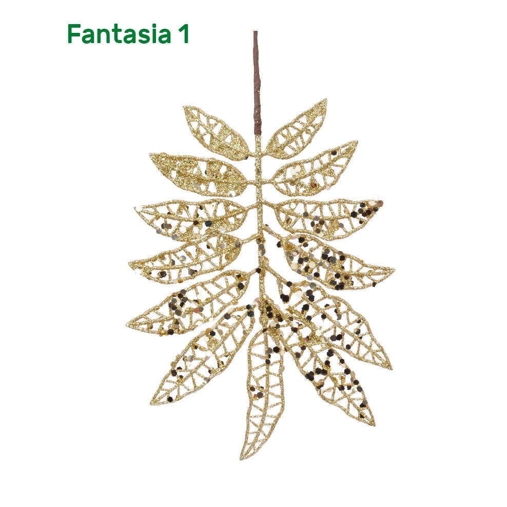 Addobbo albero foglie dorate Kaemingk