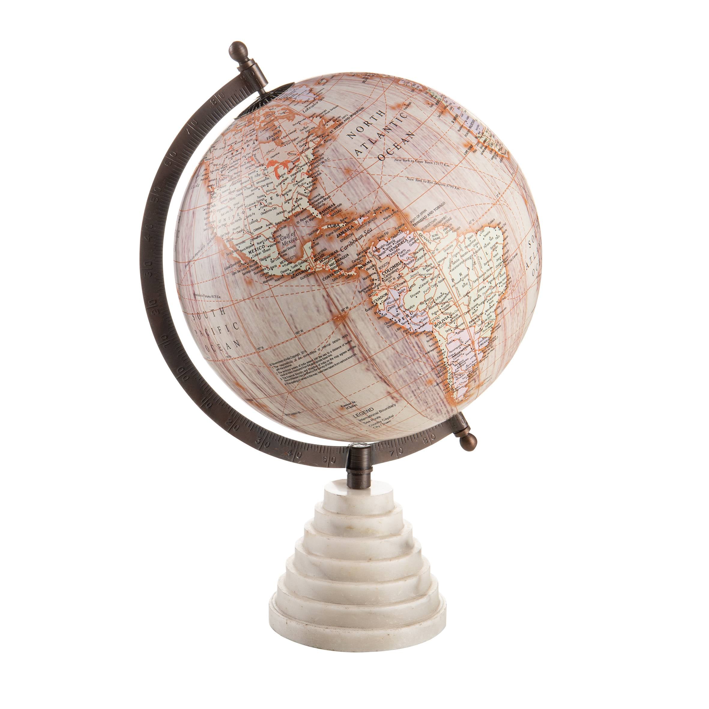 Mappamondo base marmo 32 cm