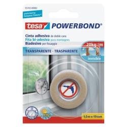 Tesa Powerbond nastro trasparente 19mm x 1,5m