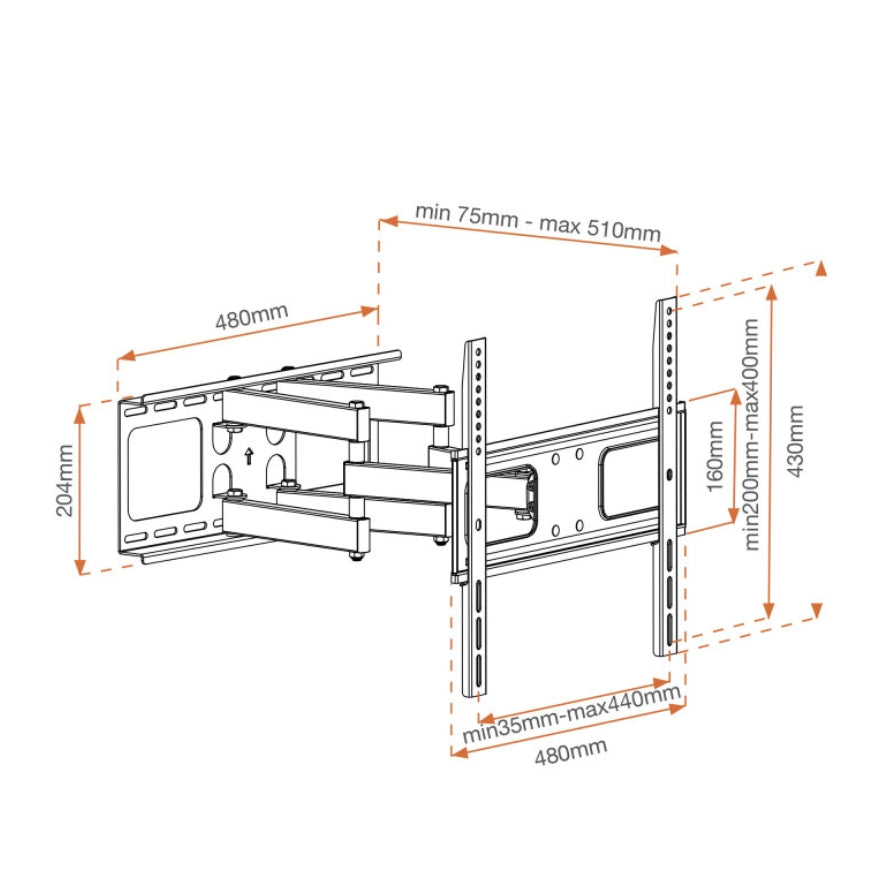 Supporto orientabile 42"-55" doppio braccio 3