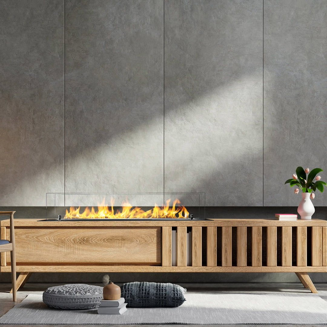 uciatore per camino a bioetanolo biocamino in acciaio con vetri da 100 cm 3