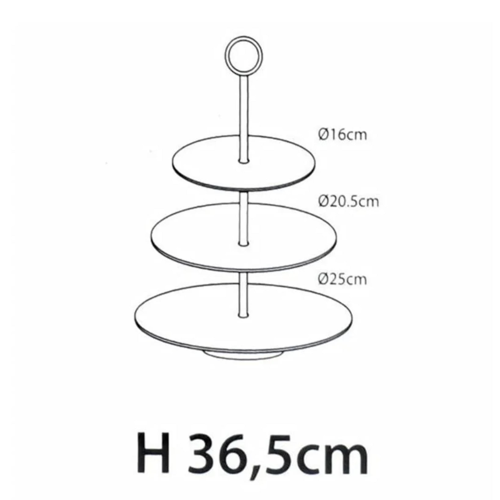 Alzata natalizia 3 piani nera 36,5 cm