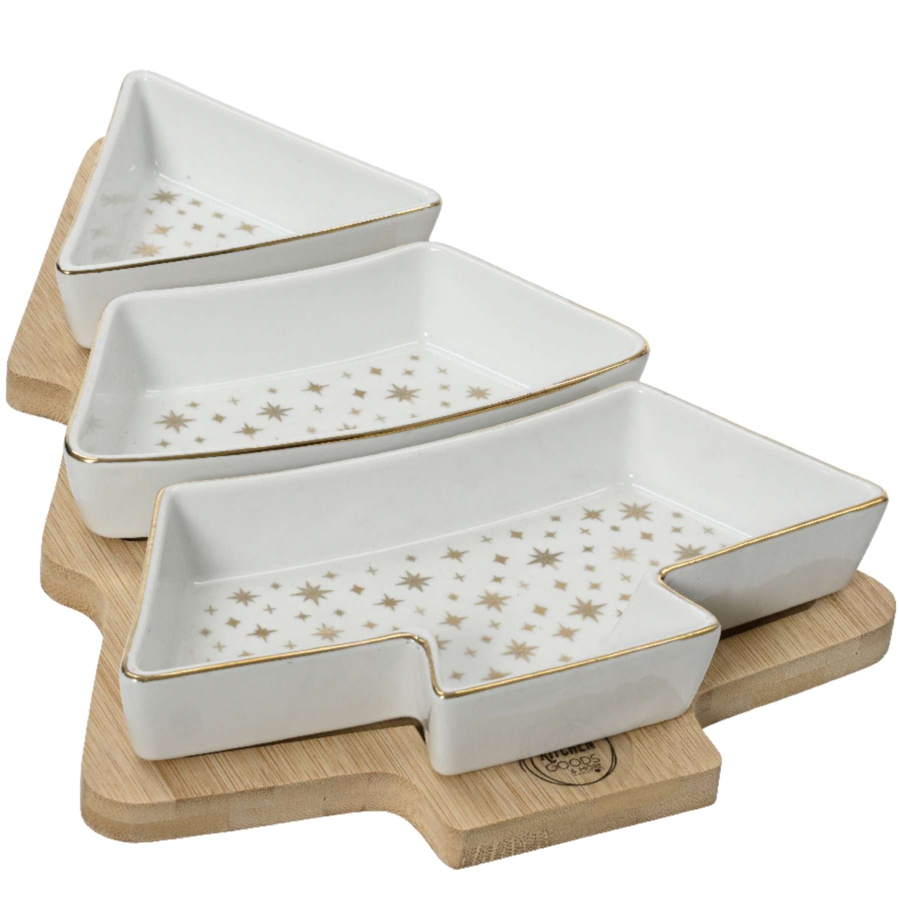 Set da aperitivo natalizio motivo ad albero