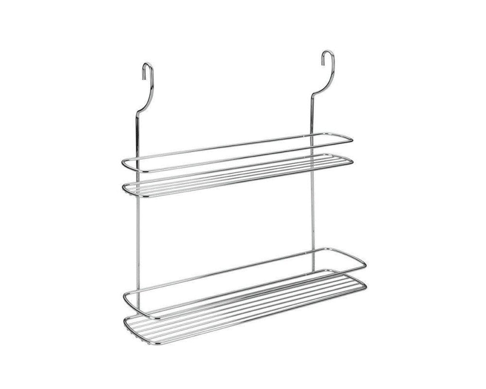 MENSOLA 2 PIANI PORTA SPEZIE CROMO LONARDO 35x9x38 CM 3