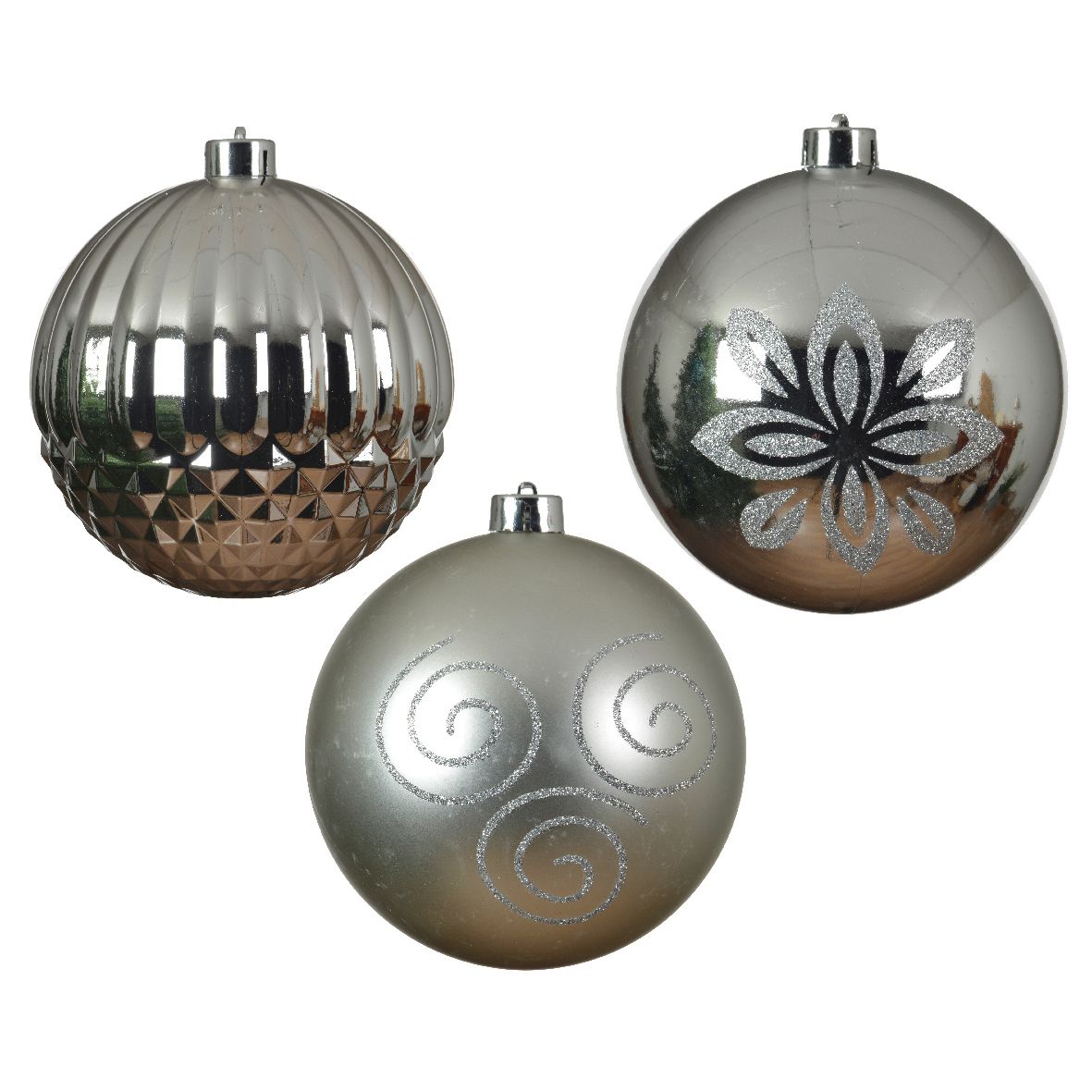 Palline di natale color argento Kaemingk 14 cm