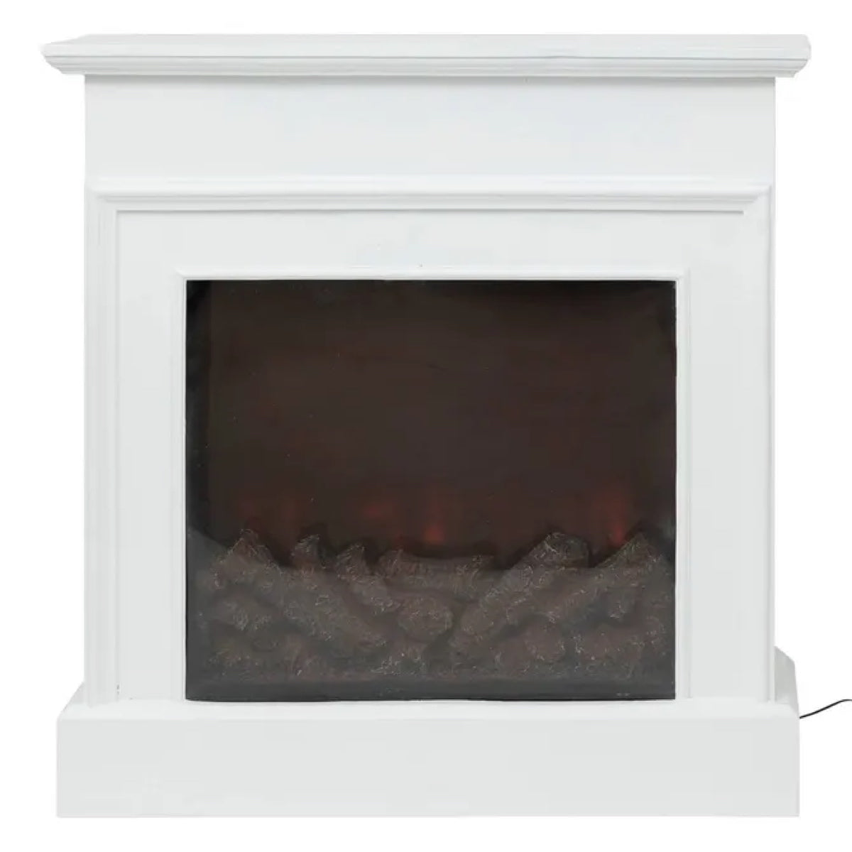 Camino Natalizio Decorativo Bianco con 20 LED 85 cm 3