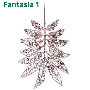 Addobbo albero Foglie rosa Kaemingk