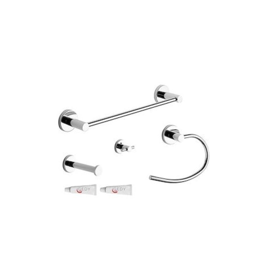 Set da bagno 4 pezzi Cromato/lucido