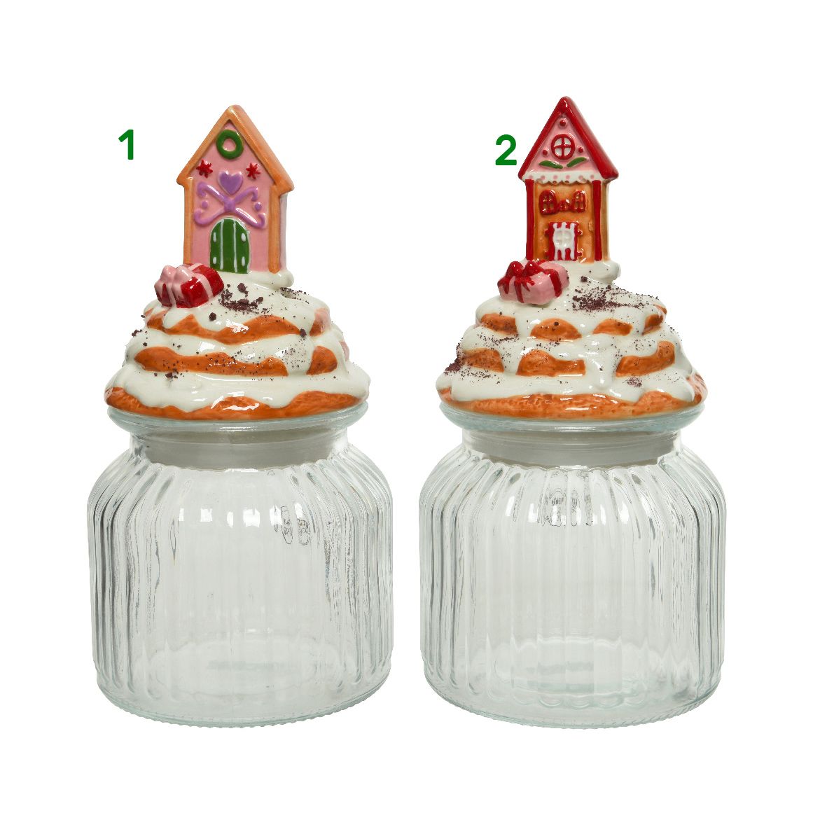 Barattolo natalizio di vetro Kaemingk