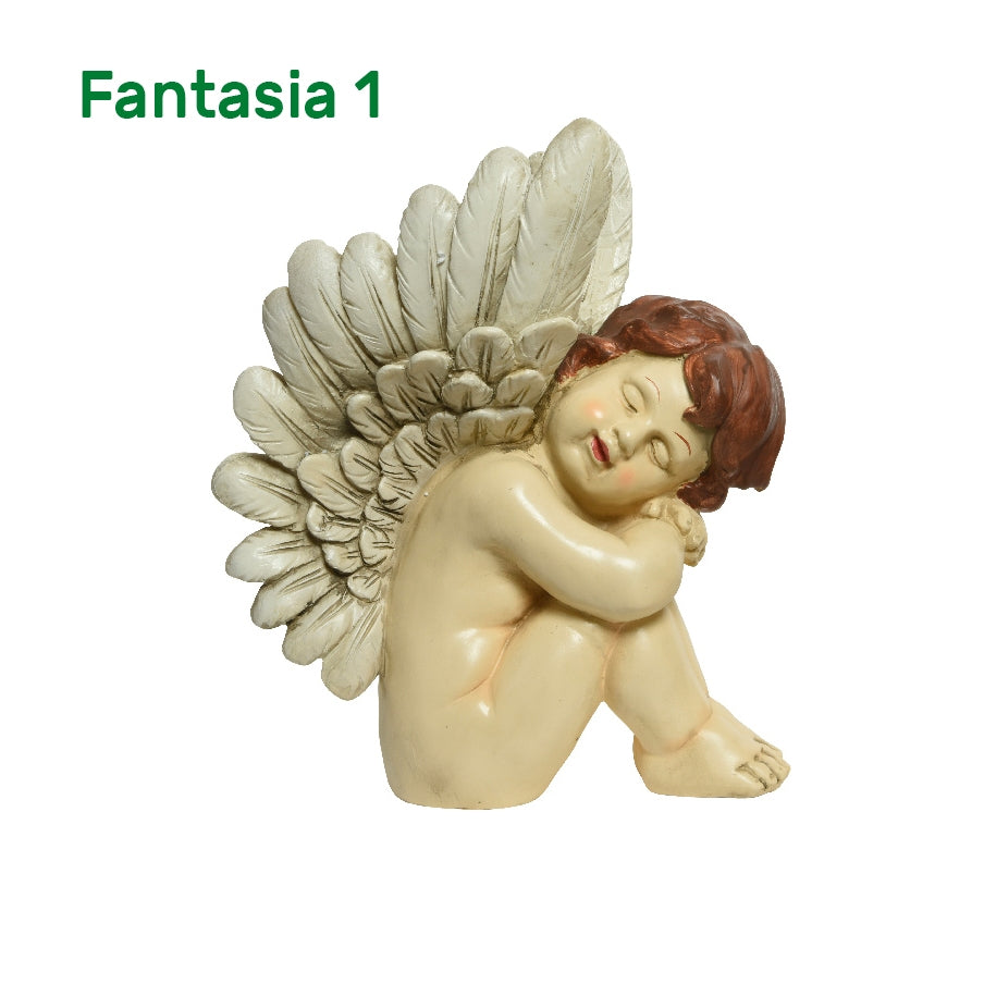 Angelo seduto in resina Kaemingk