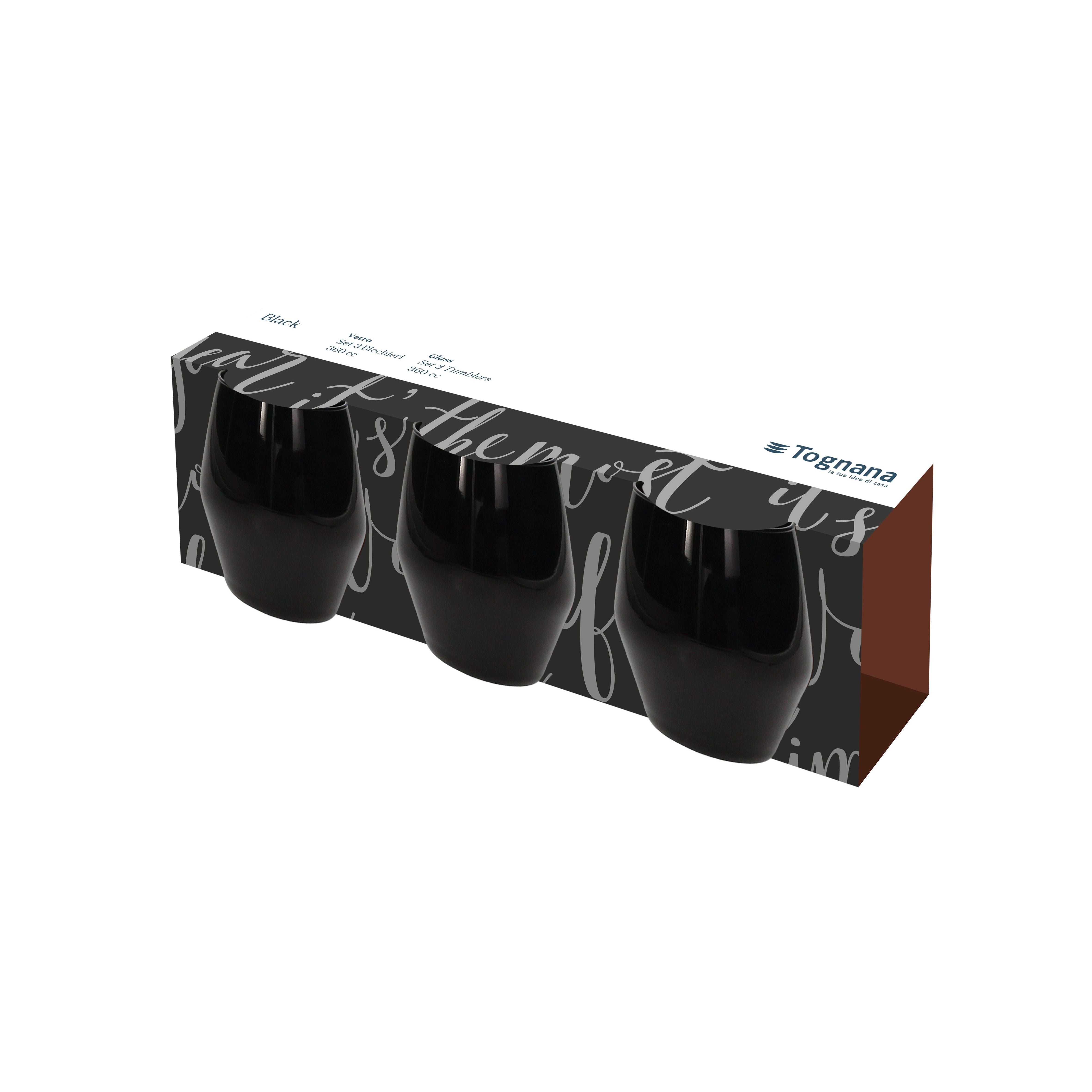 Set 3 bicchieri Tognana in vetro 360cc