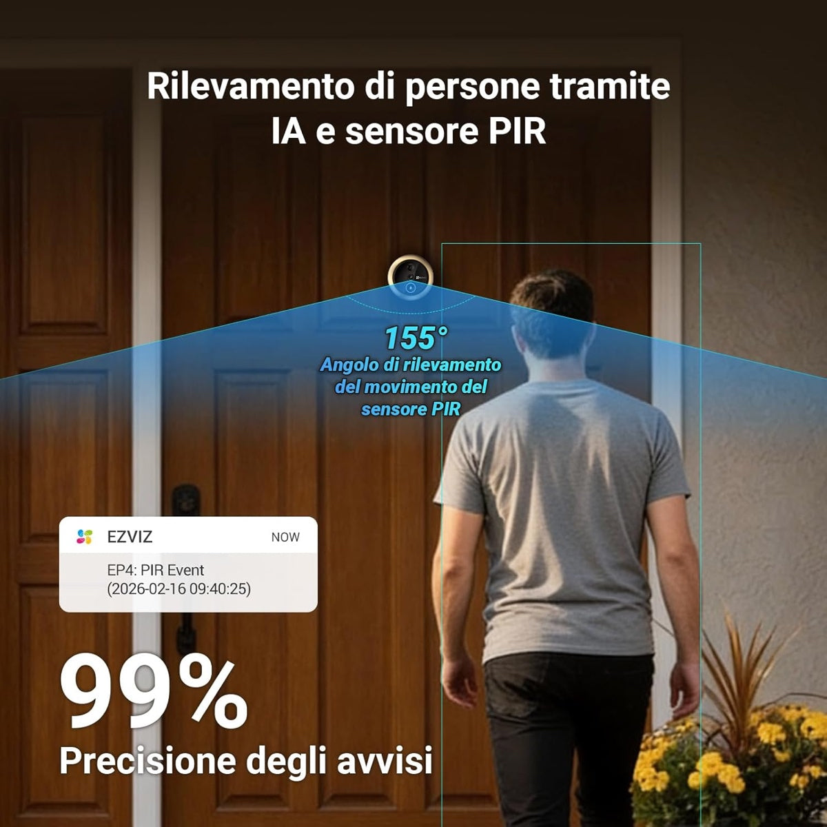 Spioncino Digitale Smart EZVIZ EP4 Gold Wi-Fi 4K 5