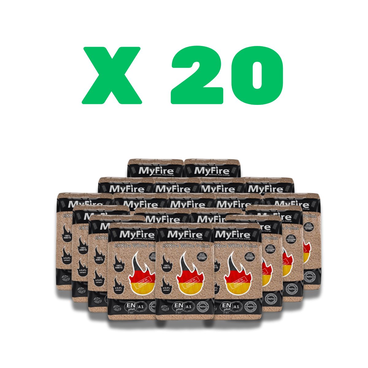 Pellet MyFire ExtraWhite 100% Abete 20 pz 1