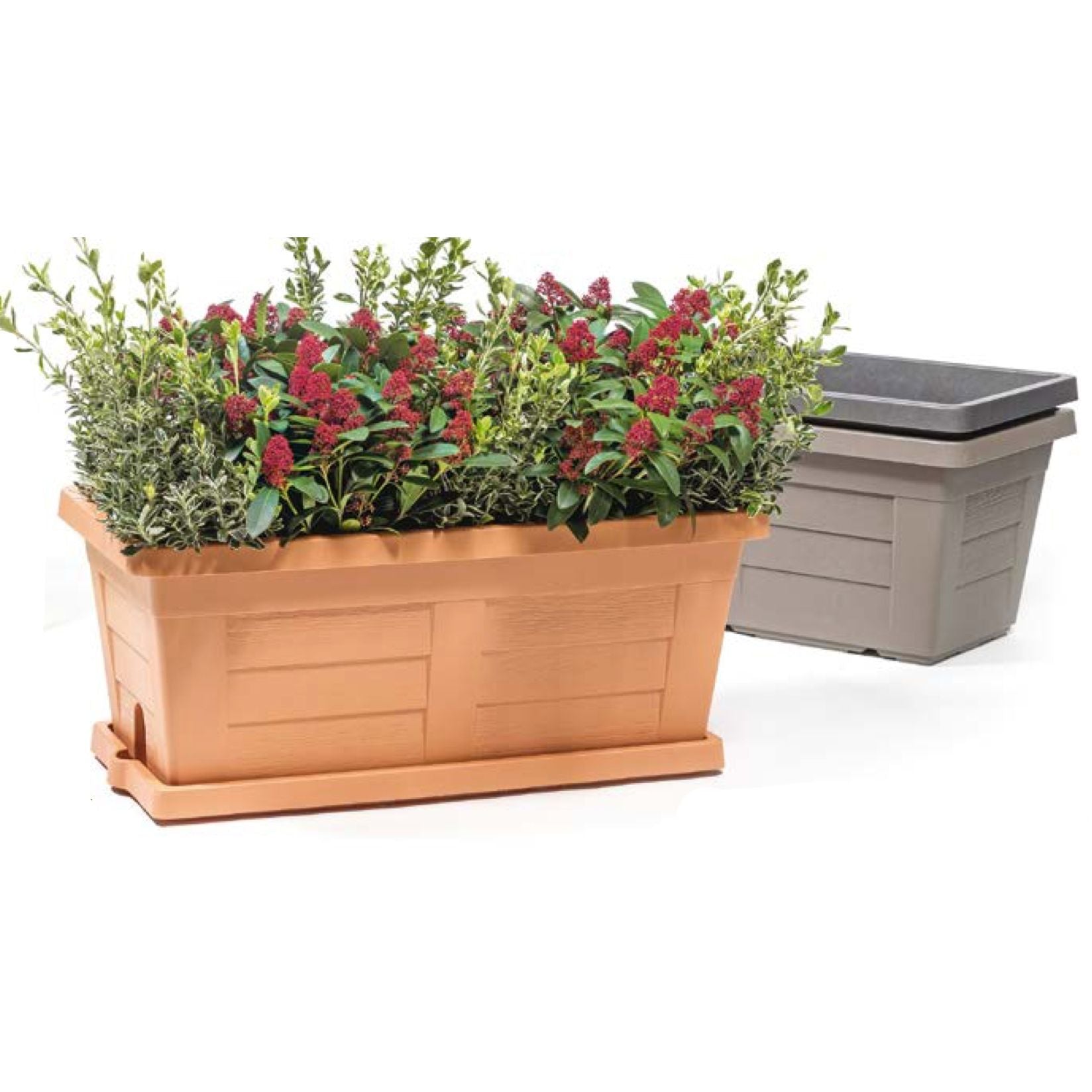 Fioriera effetto legno 60 cm